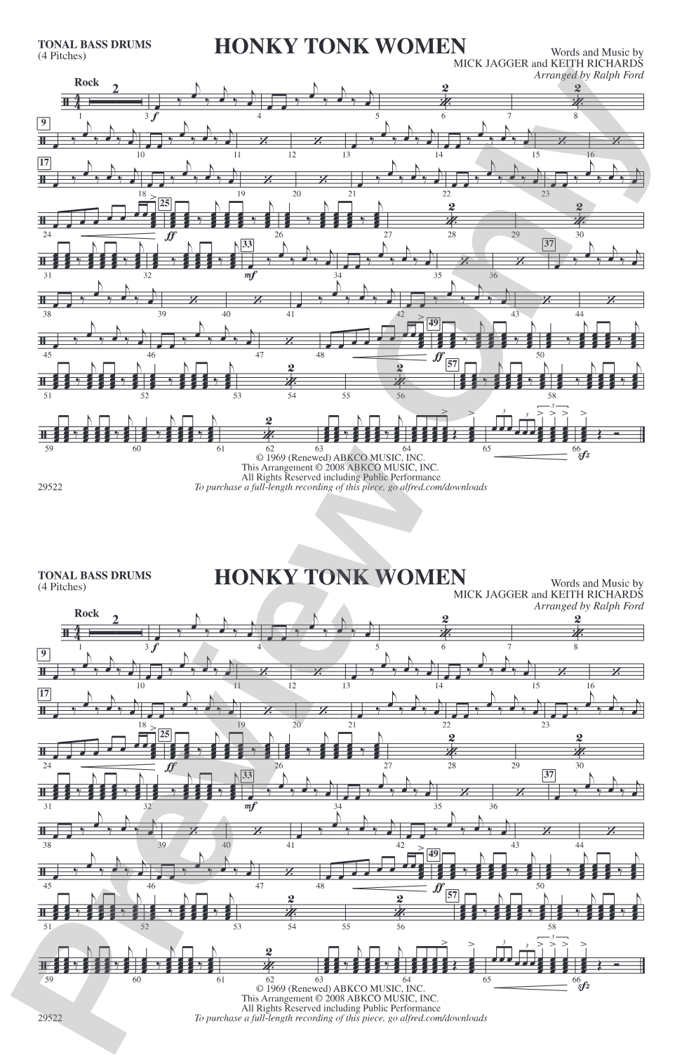 Honky Tonk Women: Tonal Bass Drum