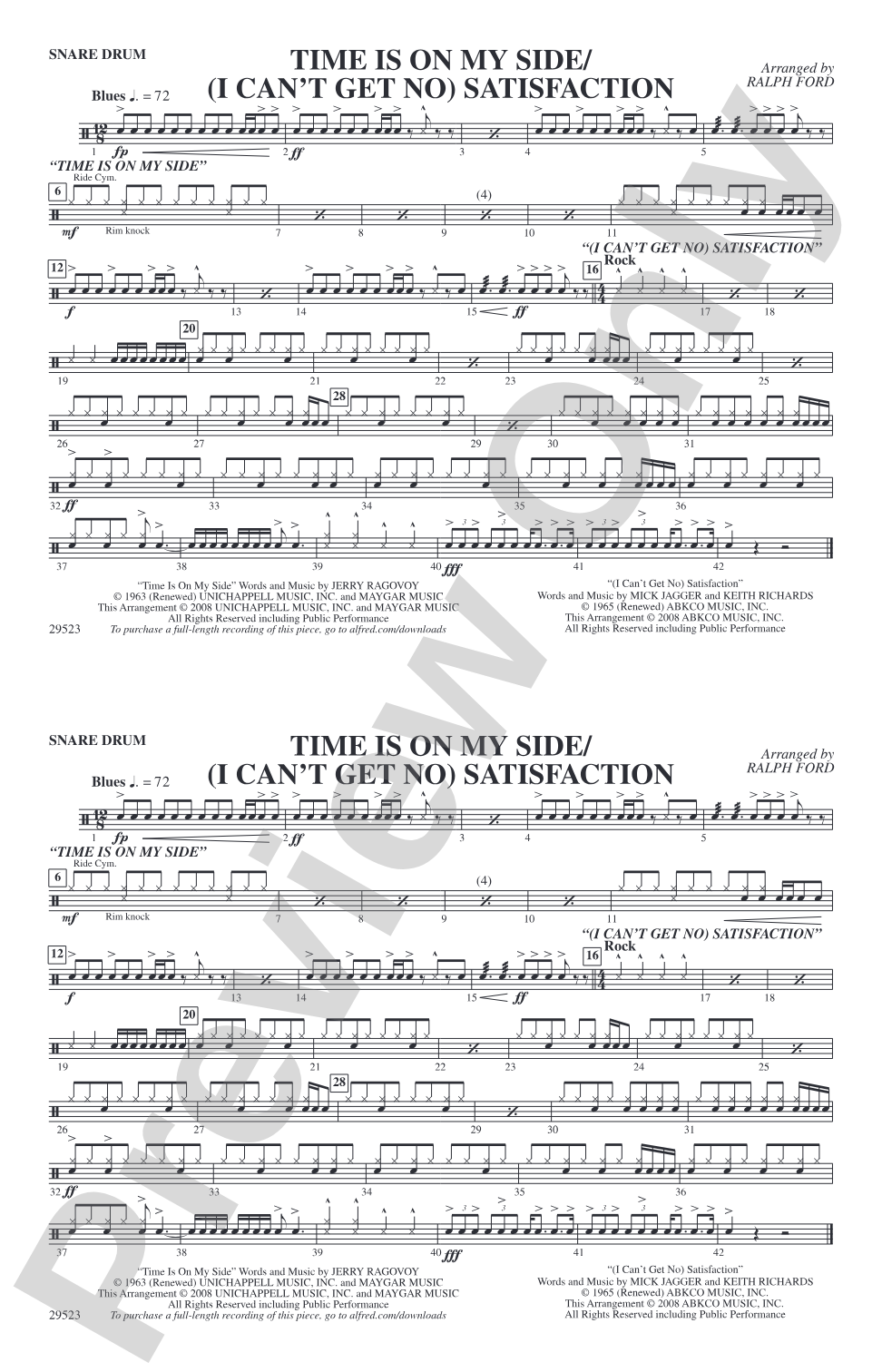 Time Is on My Side / Satisfaction: Snare Drum