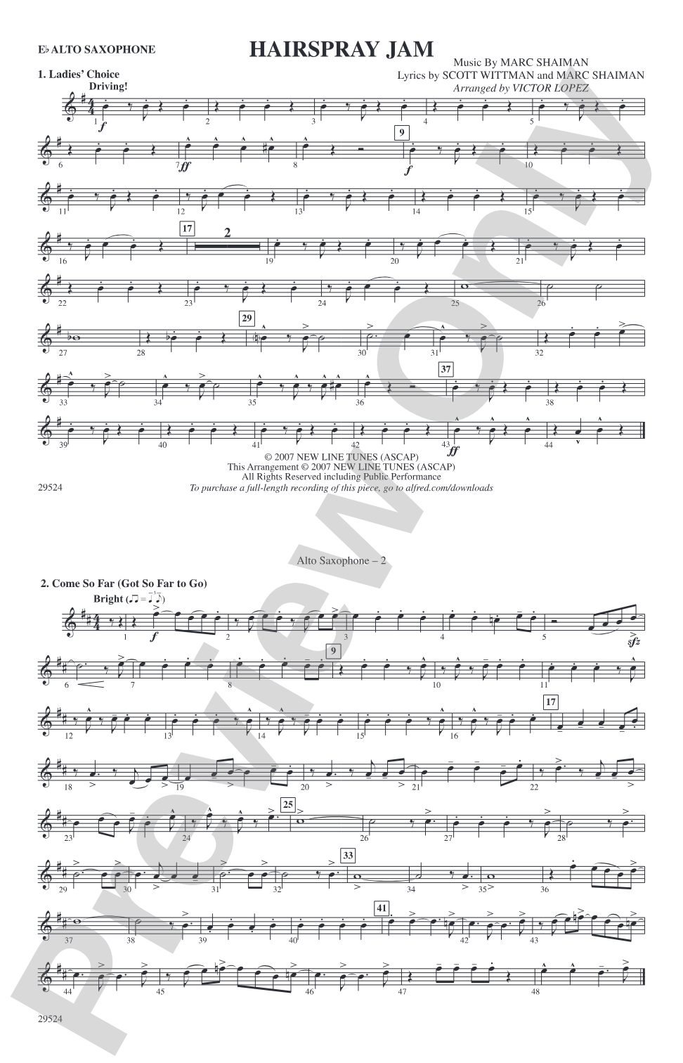 Hairspray Jam: E-flat Alto Saxophone