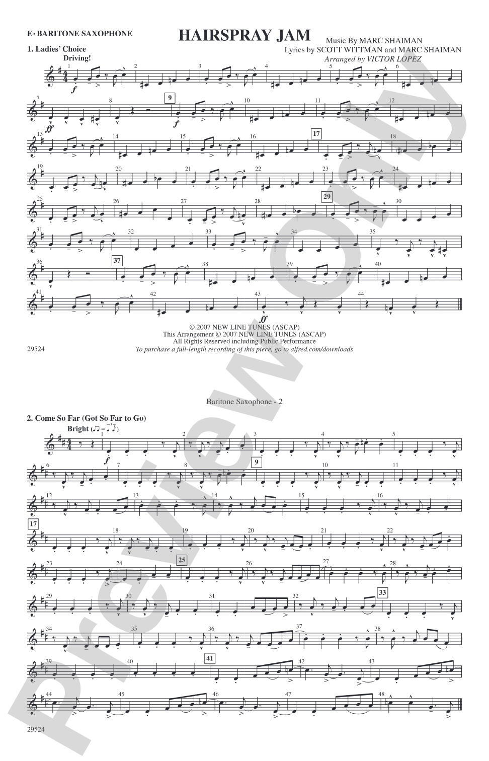 Hairspray Jam: E-flat Baritone Saxophone