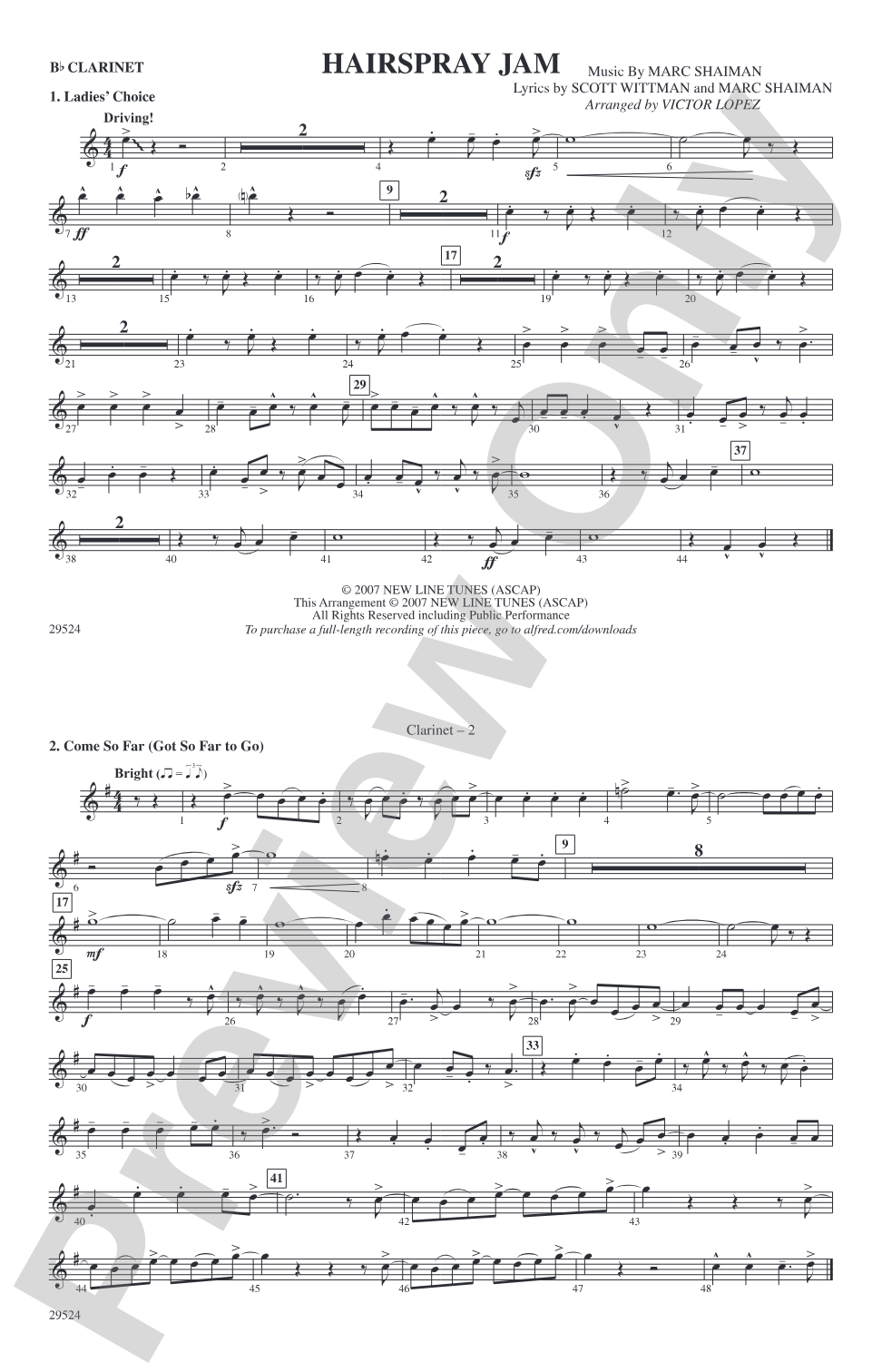 Hairspray Jam: 1st B-flat Clarinet