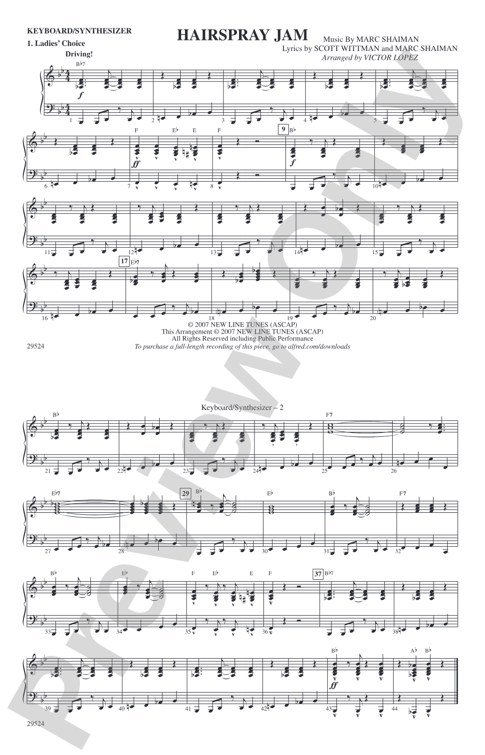 Hairspray Jam: Keyboard/Synthesizer