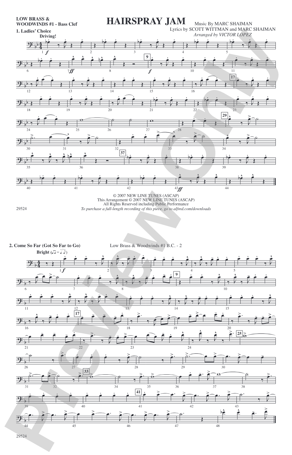 Hairspray Jam: Low Brass & Woodwinds #1 - Bass Clef