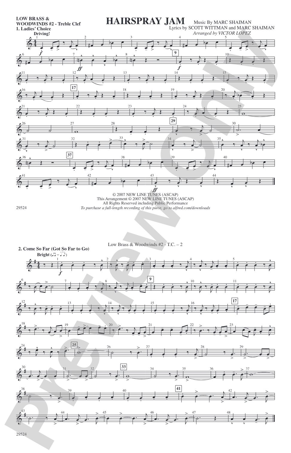 Hairspray Jam: Low Brass & Woodwinds #2 - Treble Clef