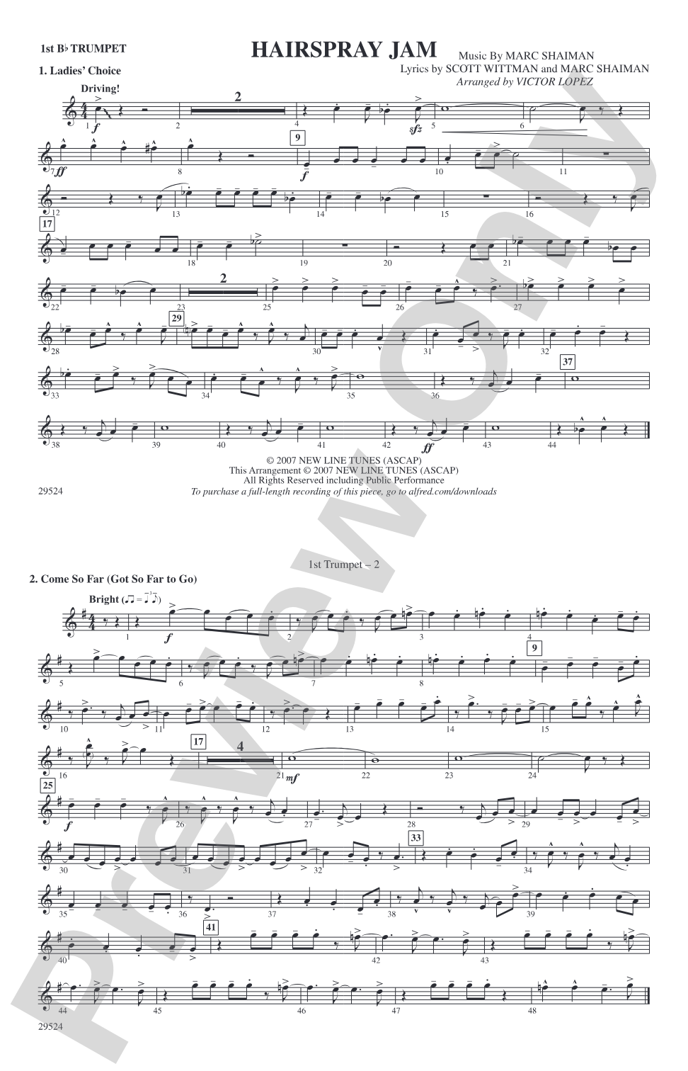 Hairspray Jam: 1st B-flat Trumpet