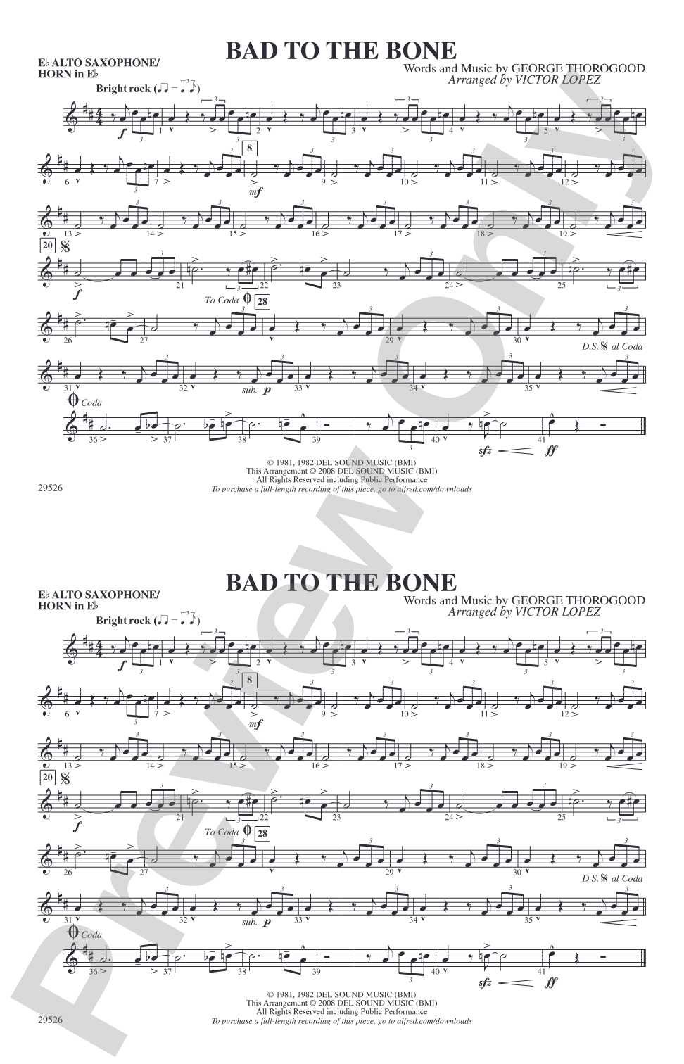 Bad to the Bone: E-flat Alto Saxophone