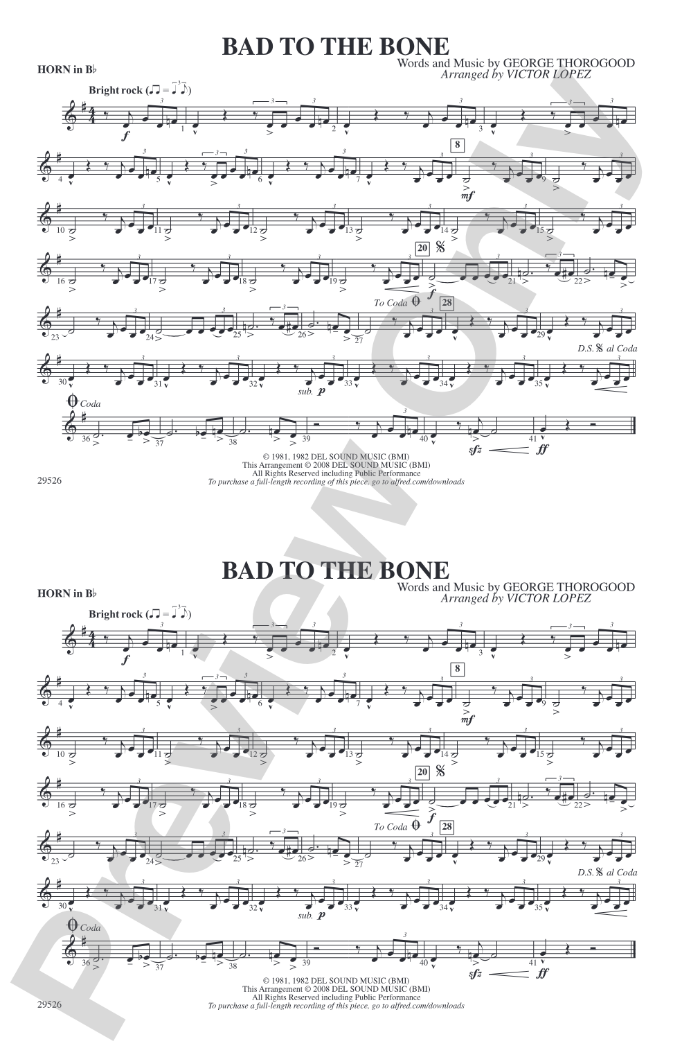Bad to the Bone: Horn in B flat
