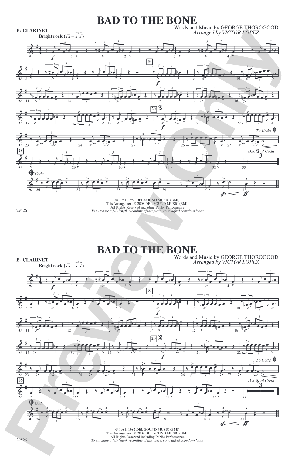 Bad to the Bone: 1st B-flat Clarinet