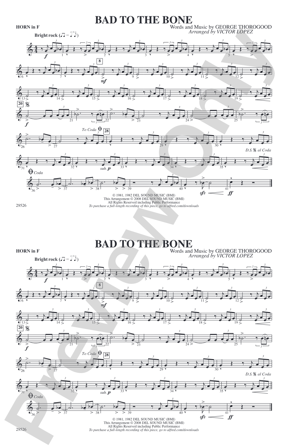 Bad to the Bone: 1st F Horn