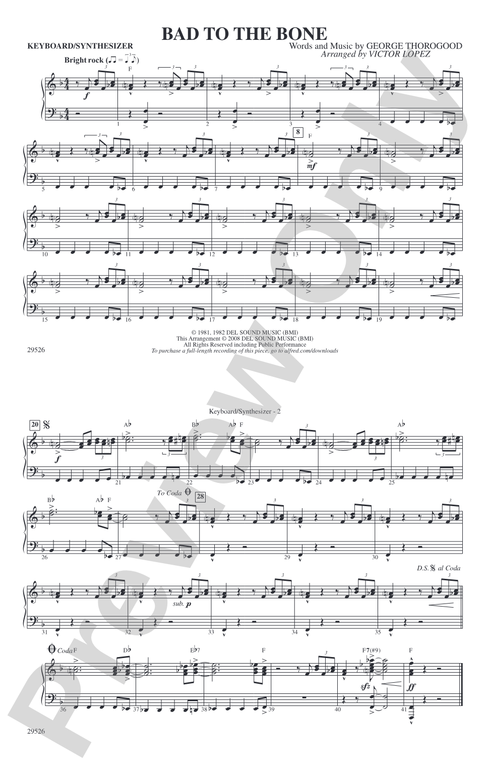 Bad to the Bone: Keyboard/Synthesizer