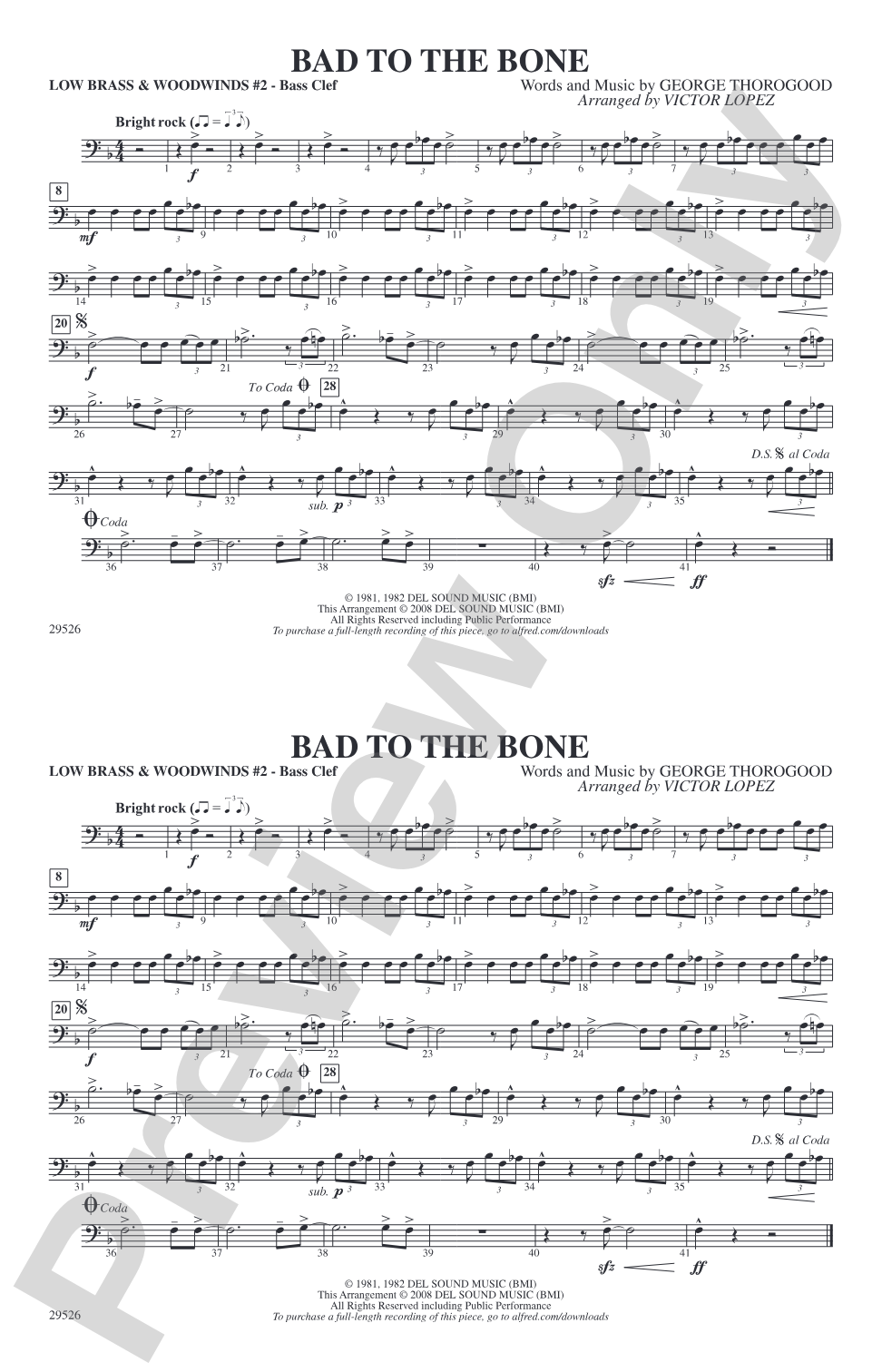 Bad to the Bone: Low Brass & Woodwinds #2 - Bass Clef