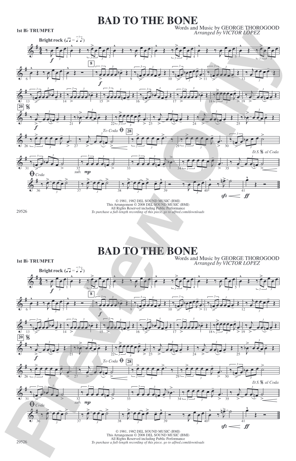 Bad to the Bone: 1st B-flat Trumpet