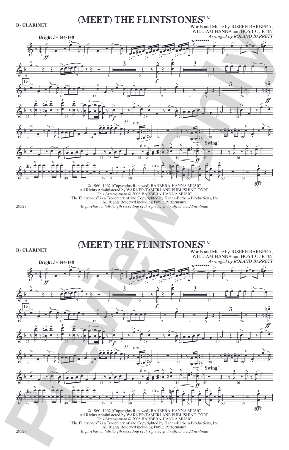 (Meet) The Flintstones: 1st B-flat Clarinet
