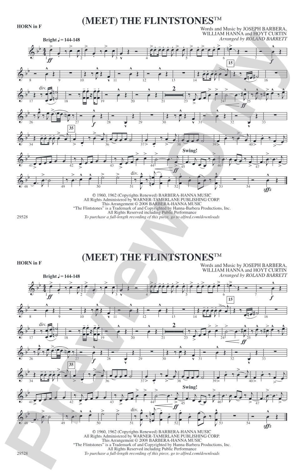 (Meet) The Flintstones: 1st F Horn