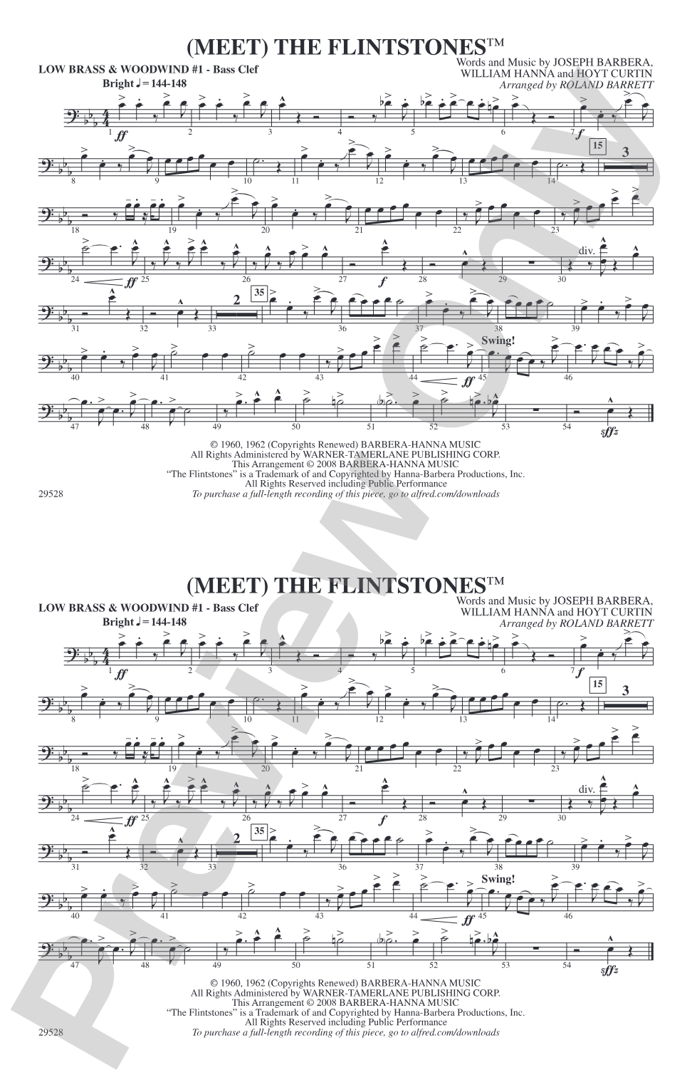 (Meet) The Flintstones: Low Brass & Woodwinds #1 - Bass Clef