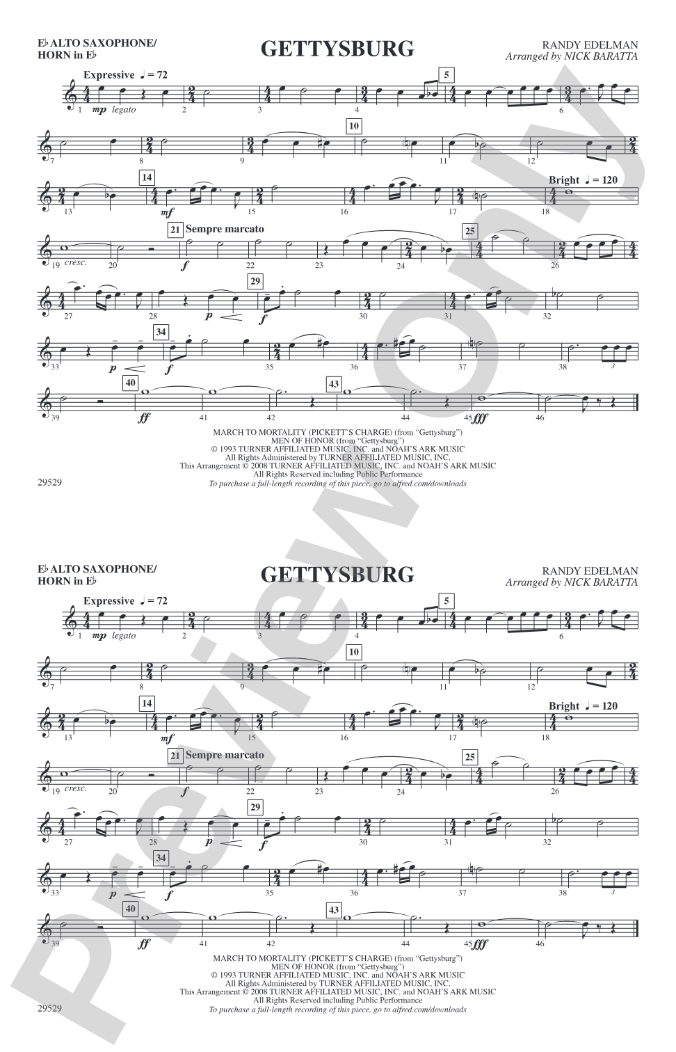 Gettysburg: E-flat Alto Saxophone