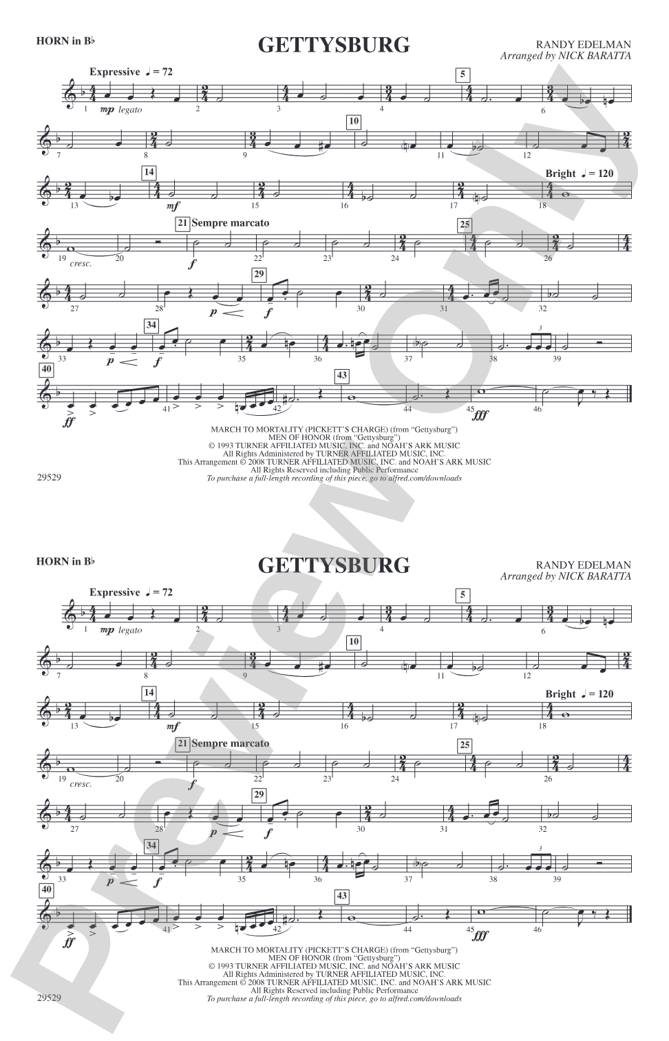 Gettysburg: Horn in B flat