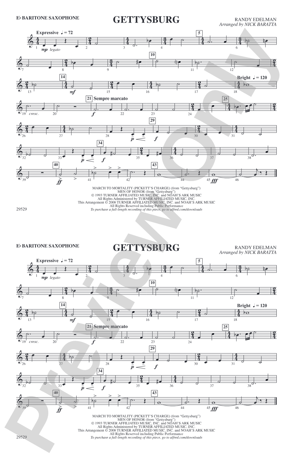 Gettysburg: E-flat Baritone Saxophone