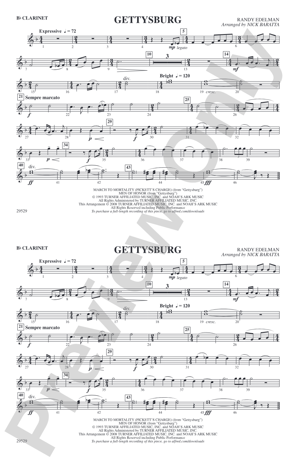Gettysburg: 1st B-flat Clarinet
