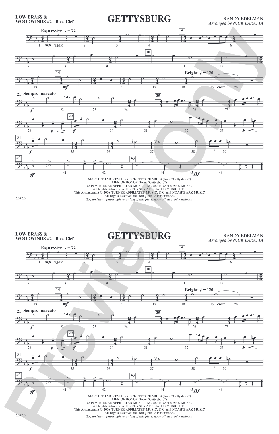 Gettysburg: Low Brass & Woodwinds #2 - Bass Clef