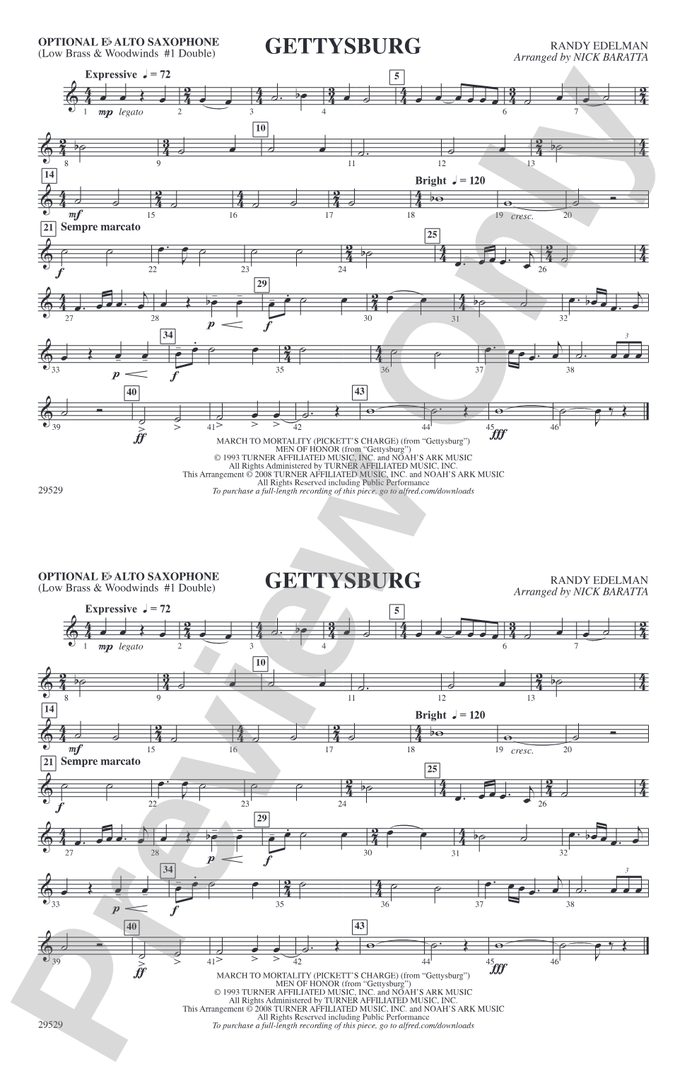 Gettysburg: Optional Alto Sax