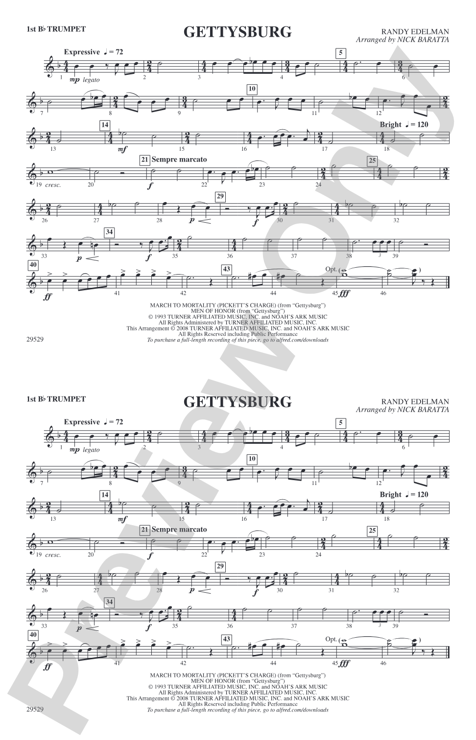 Gettysburg: 1st B-flat Trumpet