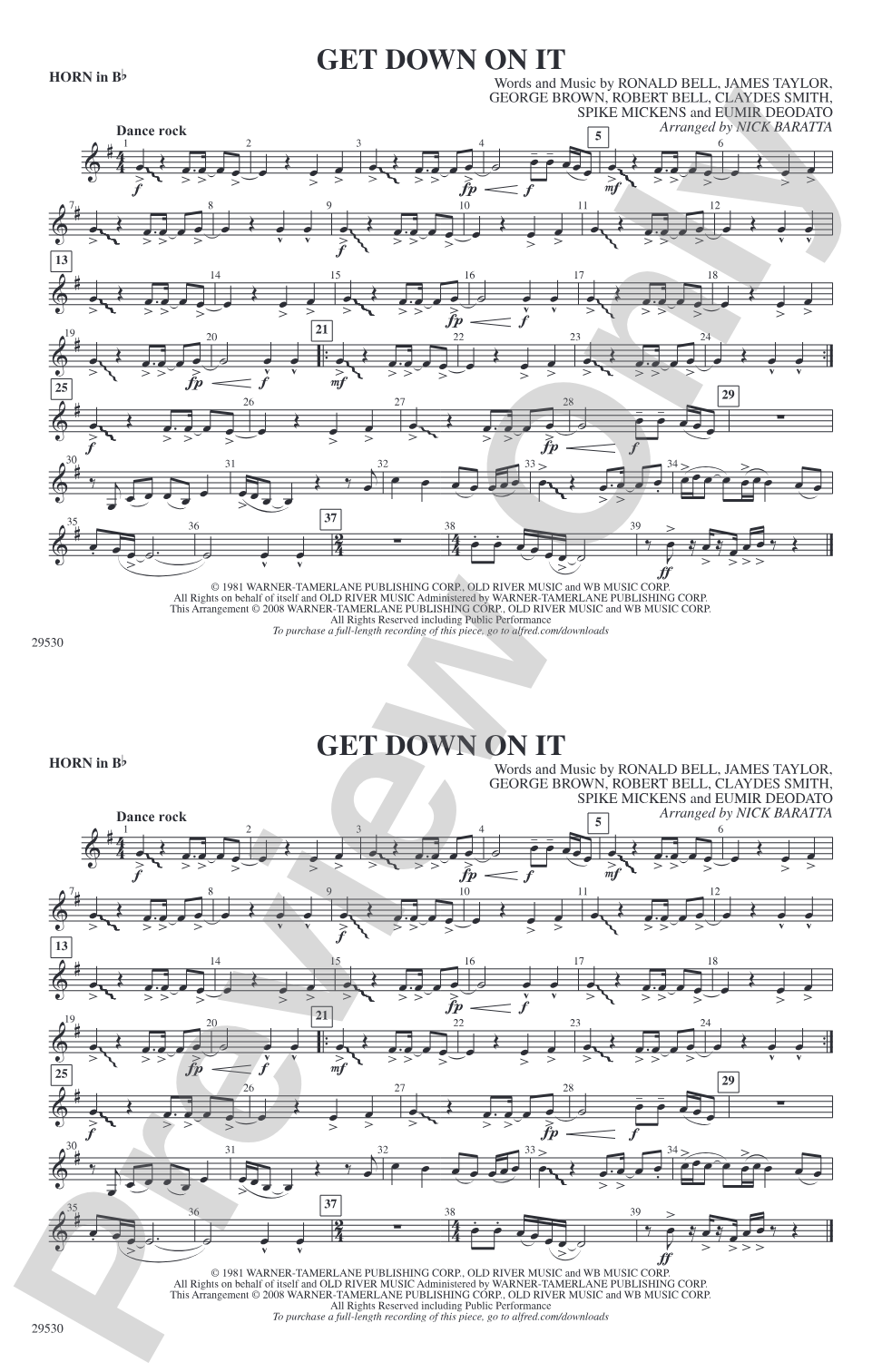 Get Down on It: Horn in B flat