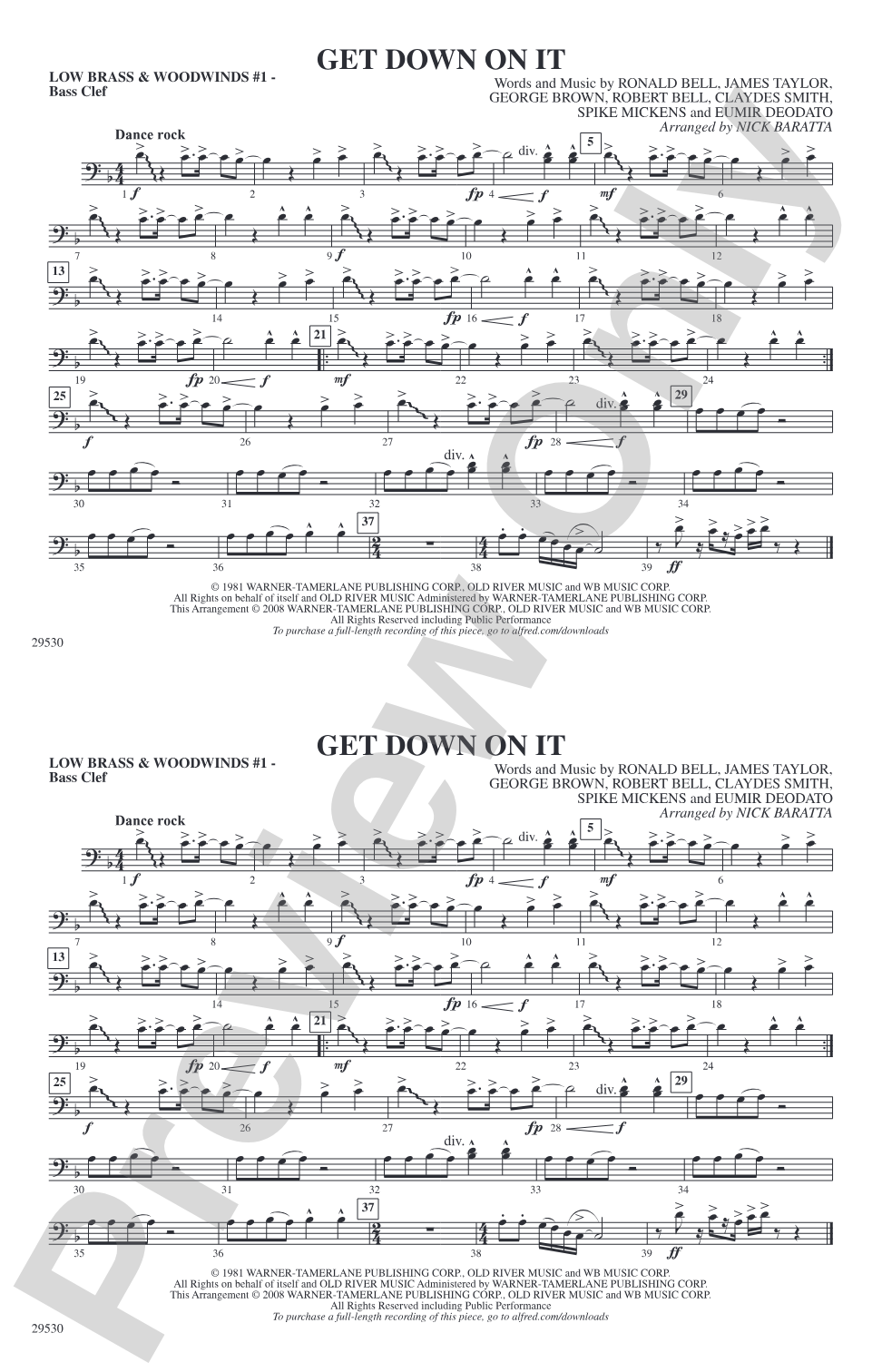 Get Down on It: Low Brass & Woodwinds #1 - Bass Clef