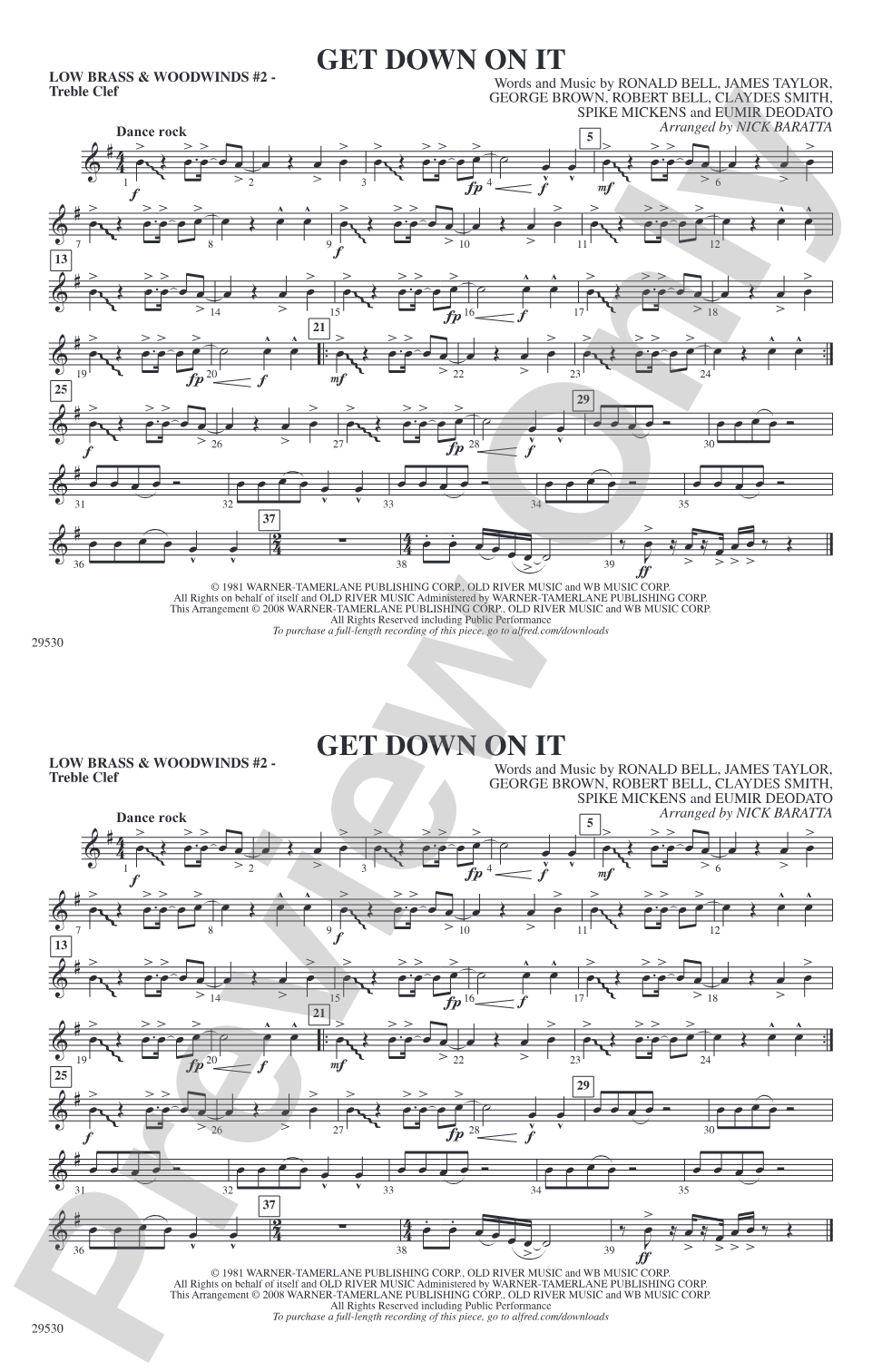 Get Down on It: Low Brass & Woodwinds #2 - Treble Clef