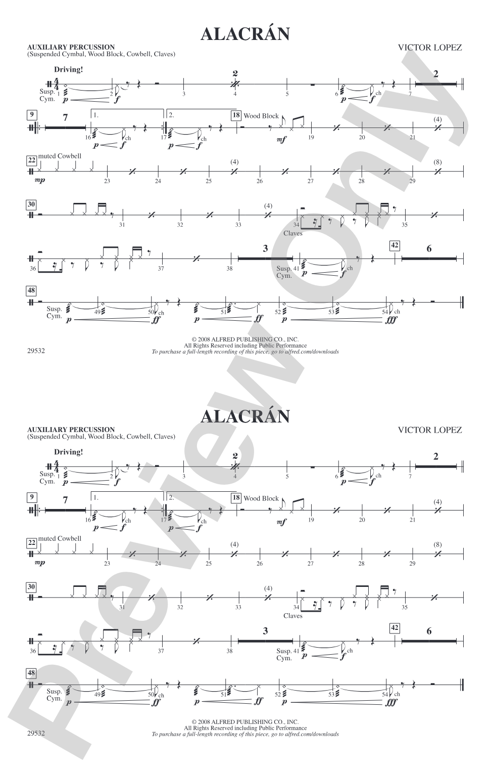 Alacrán: Auxiliary Percussion