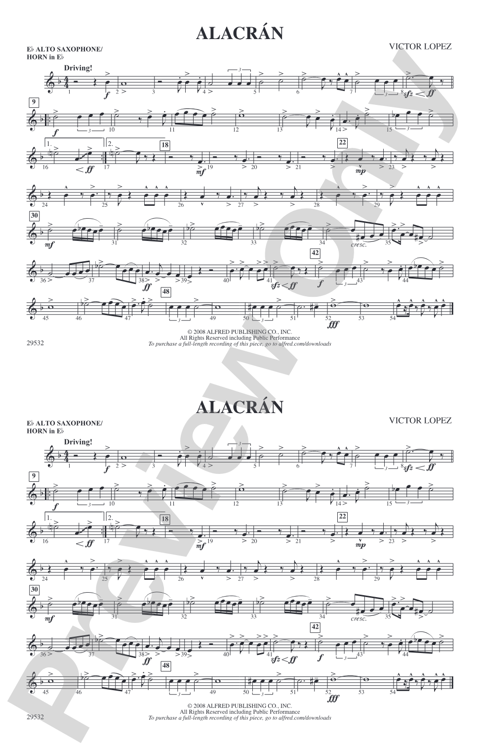 Alacrán: E-flat Alto Saxophone