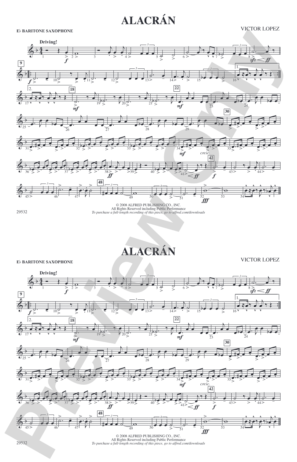Alacrán: E-flat Baritone Saxophone