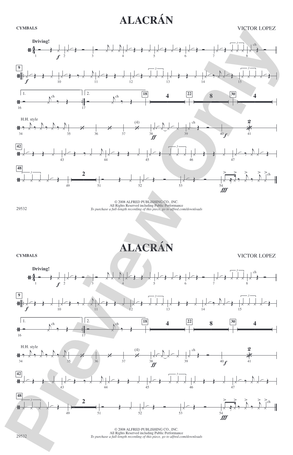 Alacrán: Cymbals