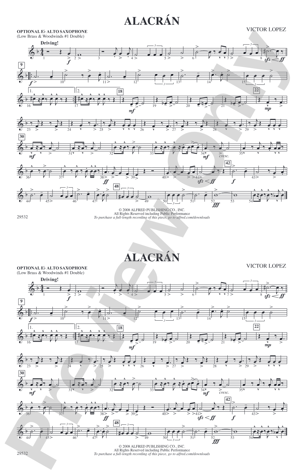 Alacrán: Optional Alto Sax
