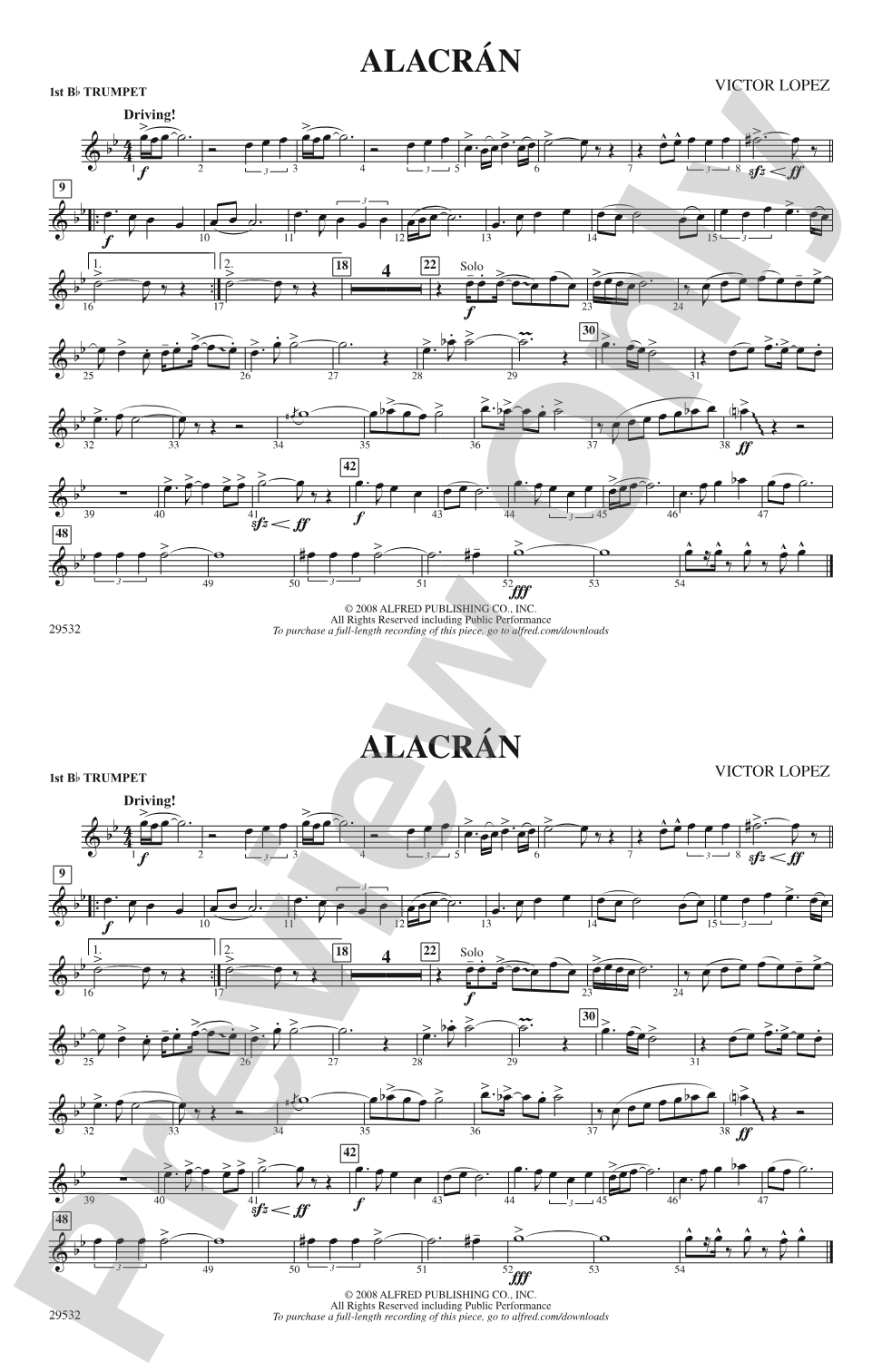 Alacrán: 1st B-flat Trumpet