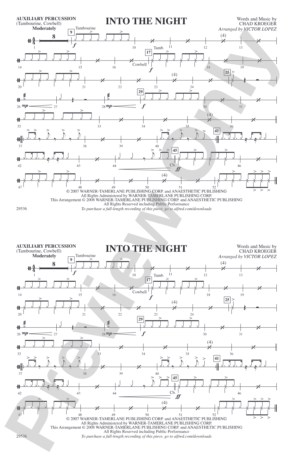 Into the Night: Auxiliary Percussion