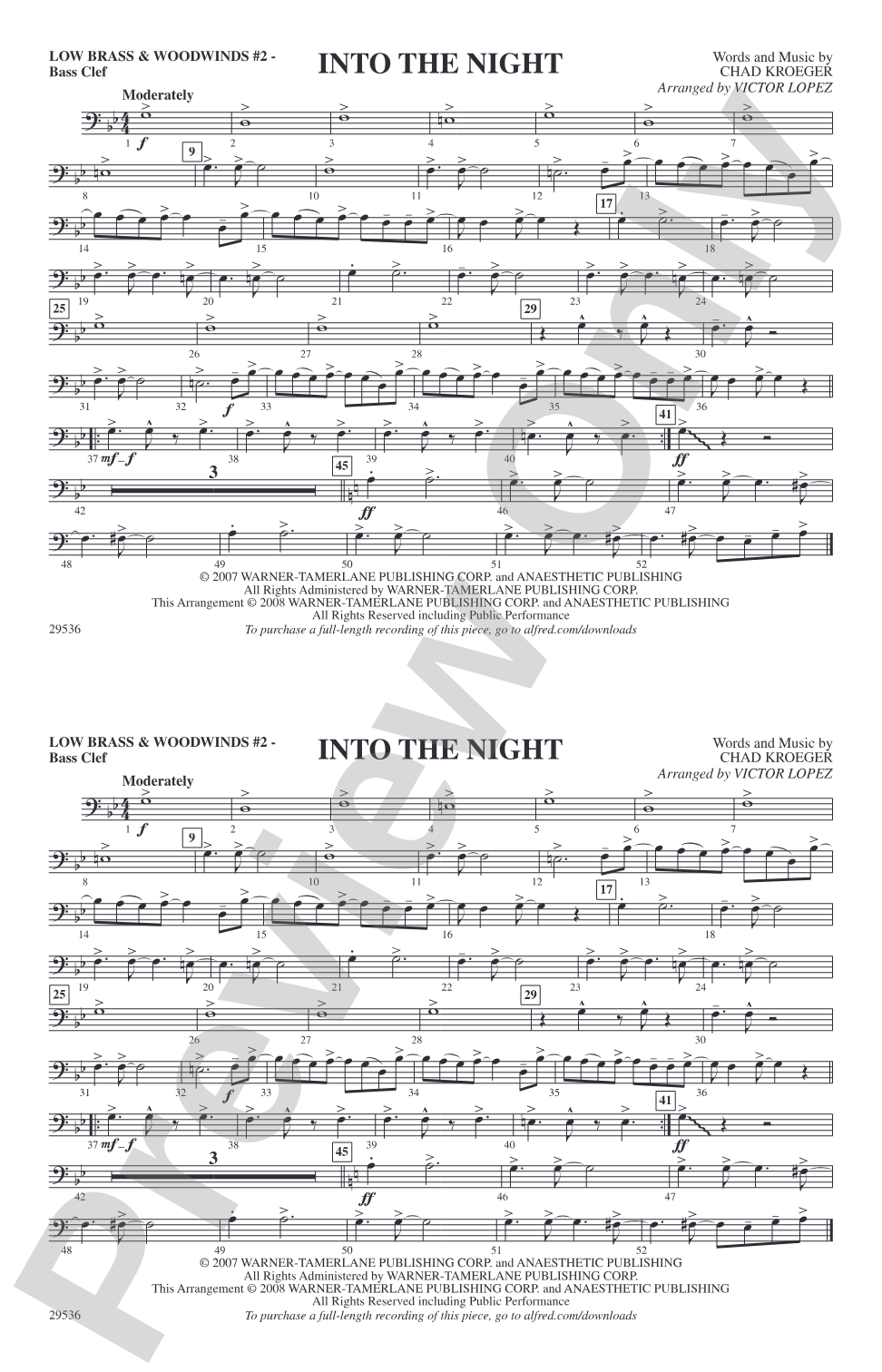 Into the Night: Low Brass & Woodwinds #2 - Bass Clef