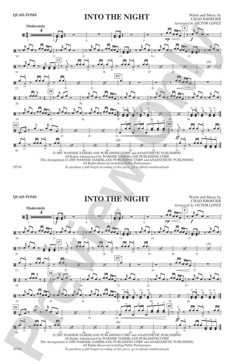 Into the Night: Quad-Toms
