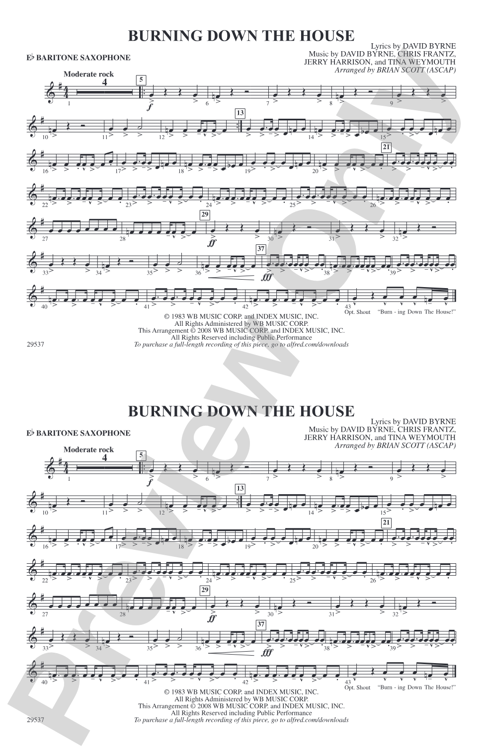 Burning Down the House: E-flat Baritone Saxophone