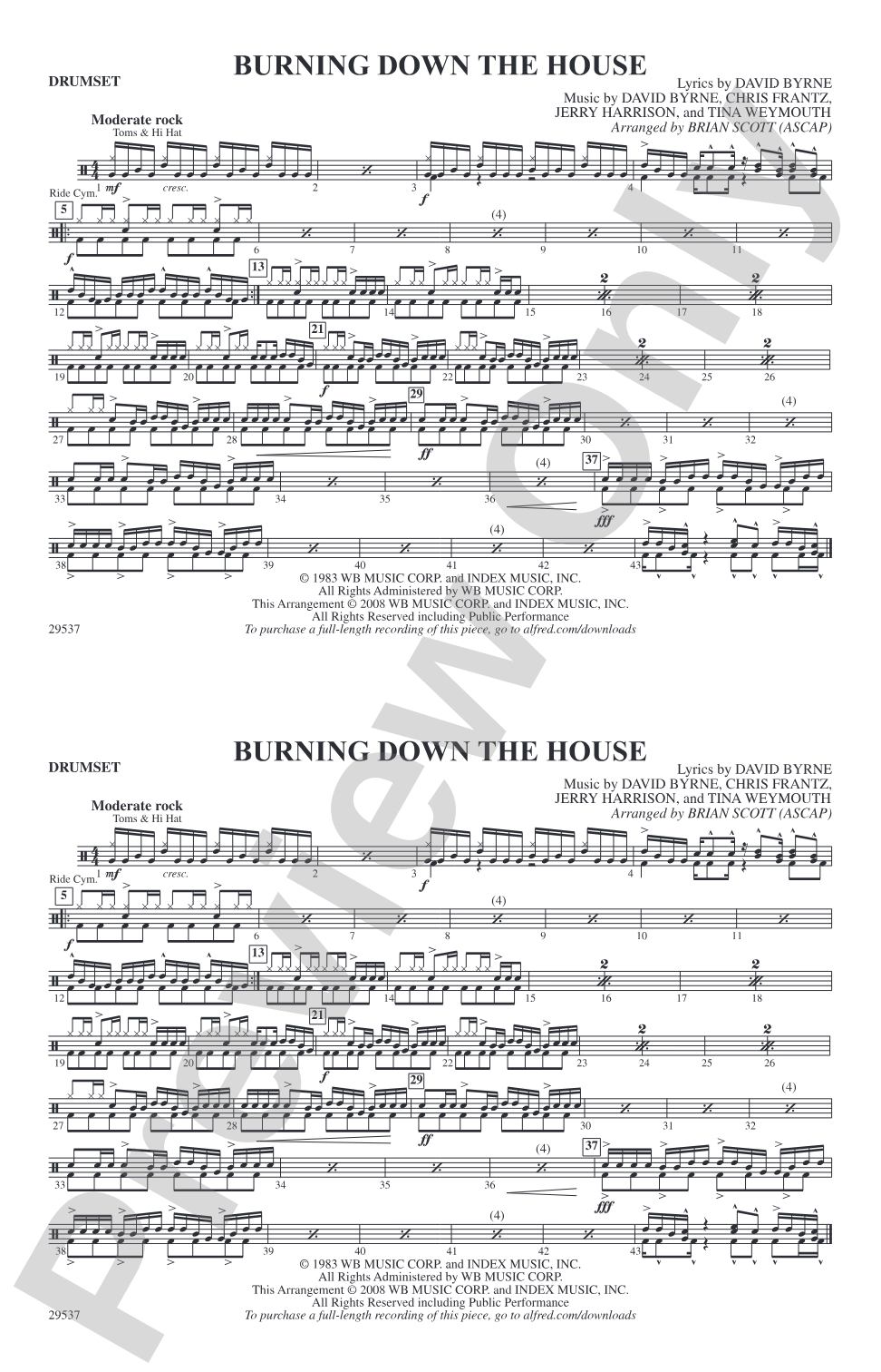 Burning Down the House: Drumset