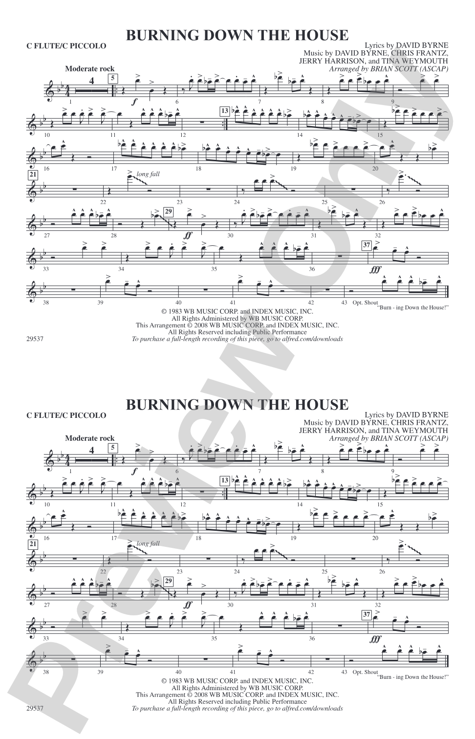 Burning Down the House: Flute