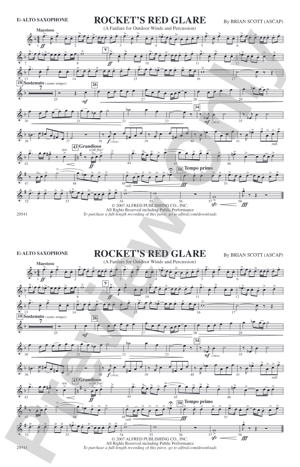 Rocket's Red Glare: E-flat Alto Saxophone