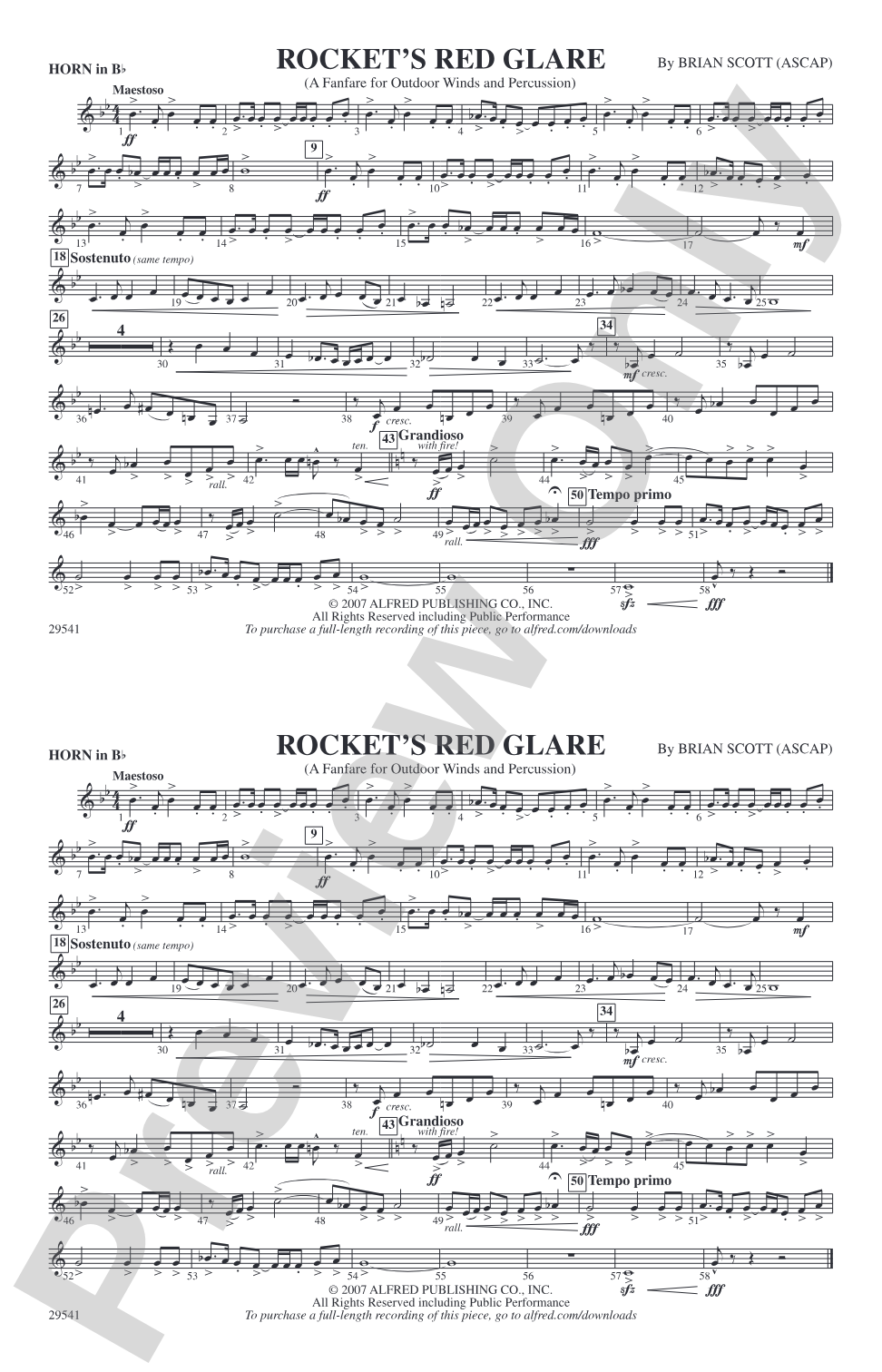 Rocket's Red Glare: Horn in B flat