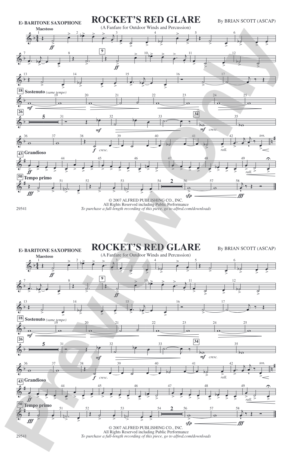 Rocket's Red Glare: E-flat Baritone Saxophone