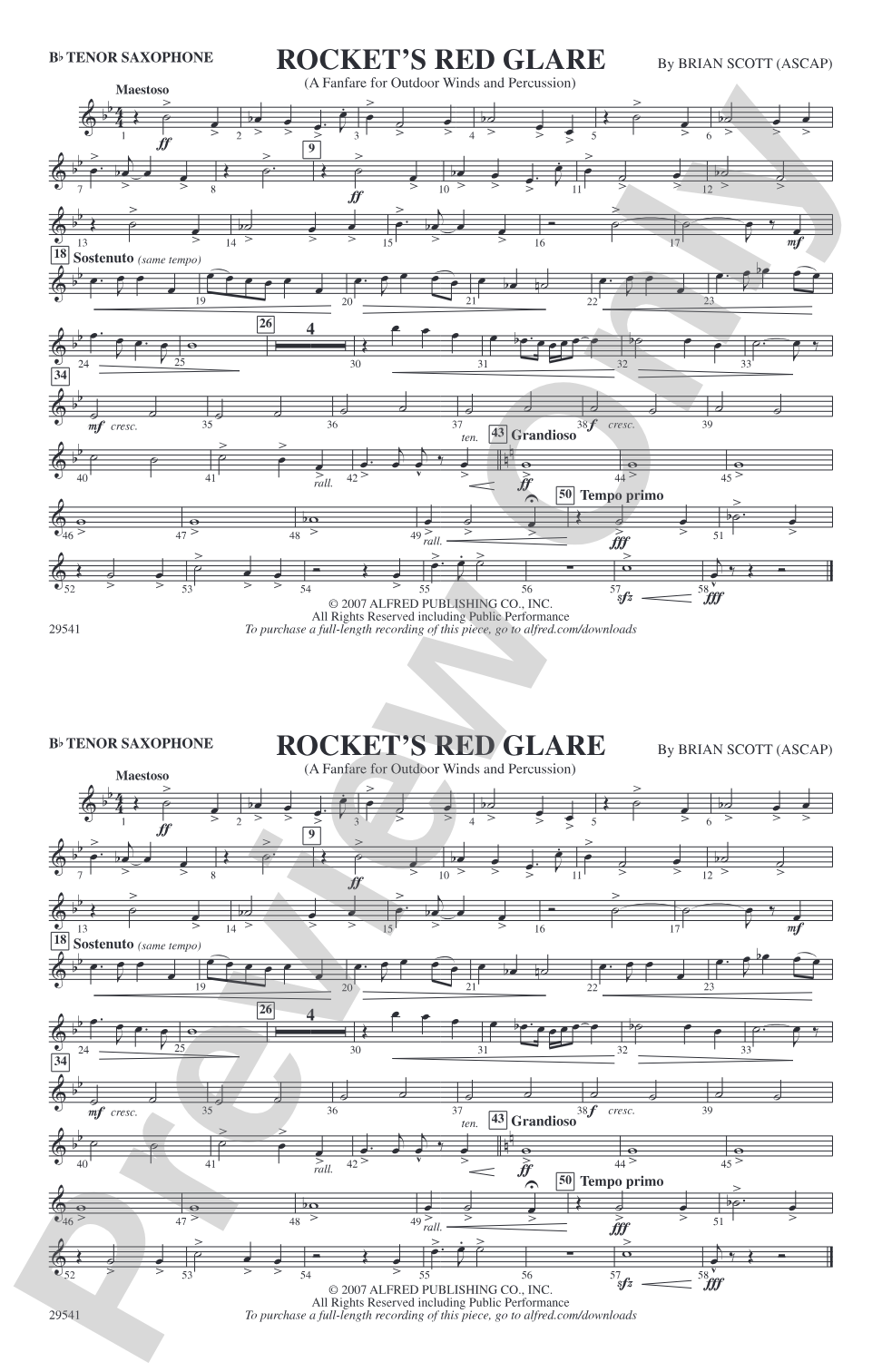 Rocket's Red Glare: B-flat Tenor Saxophone