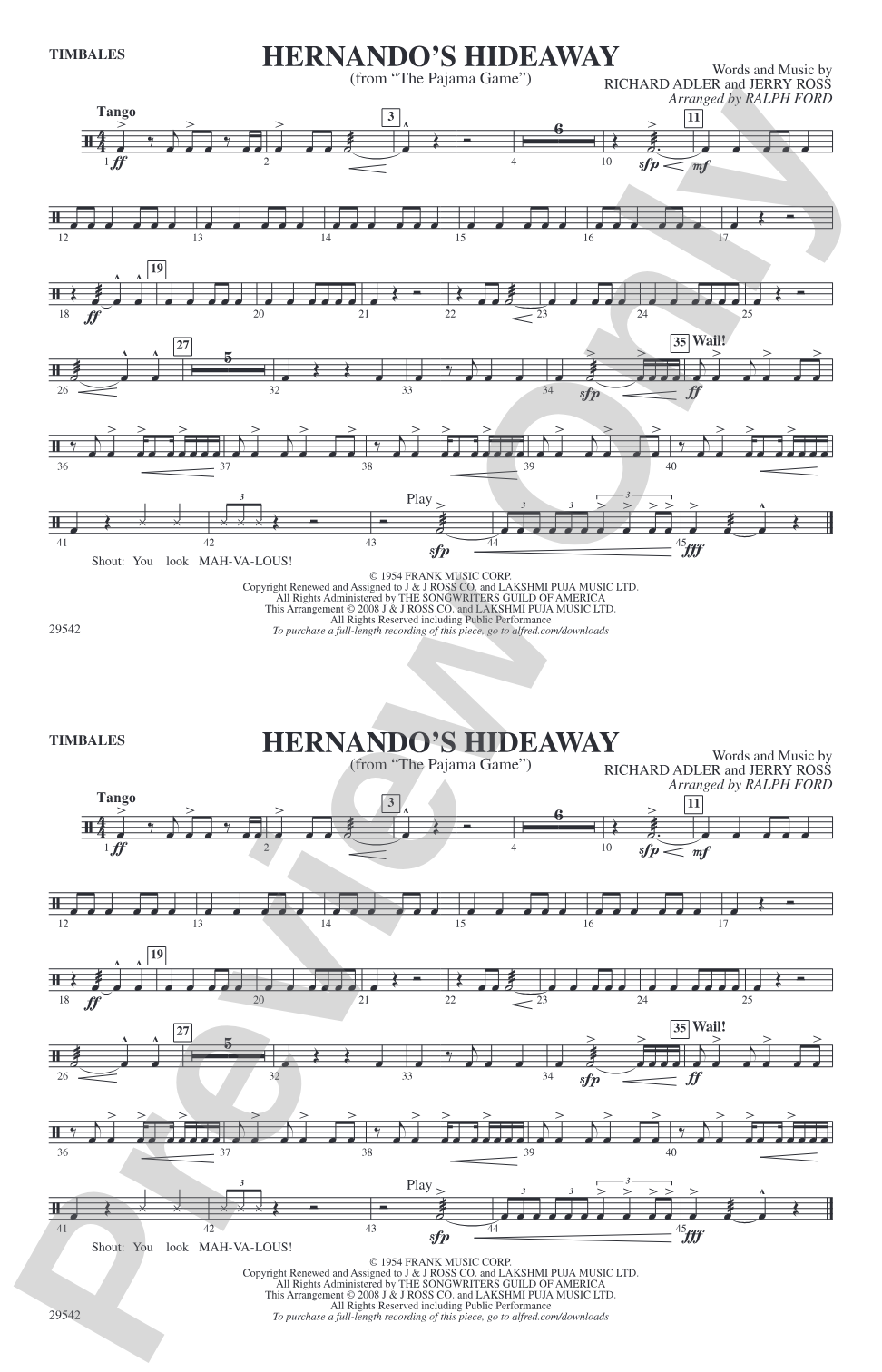 Hernando's Hideaway: Auxiliary Percussion 2