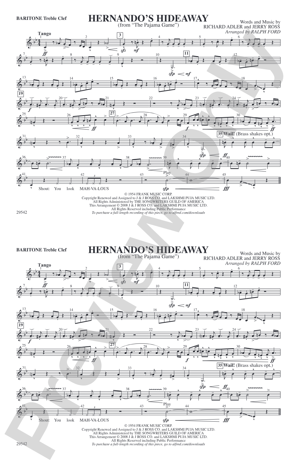 Hernando's Hideaway: Baritone T.C.