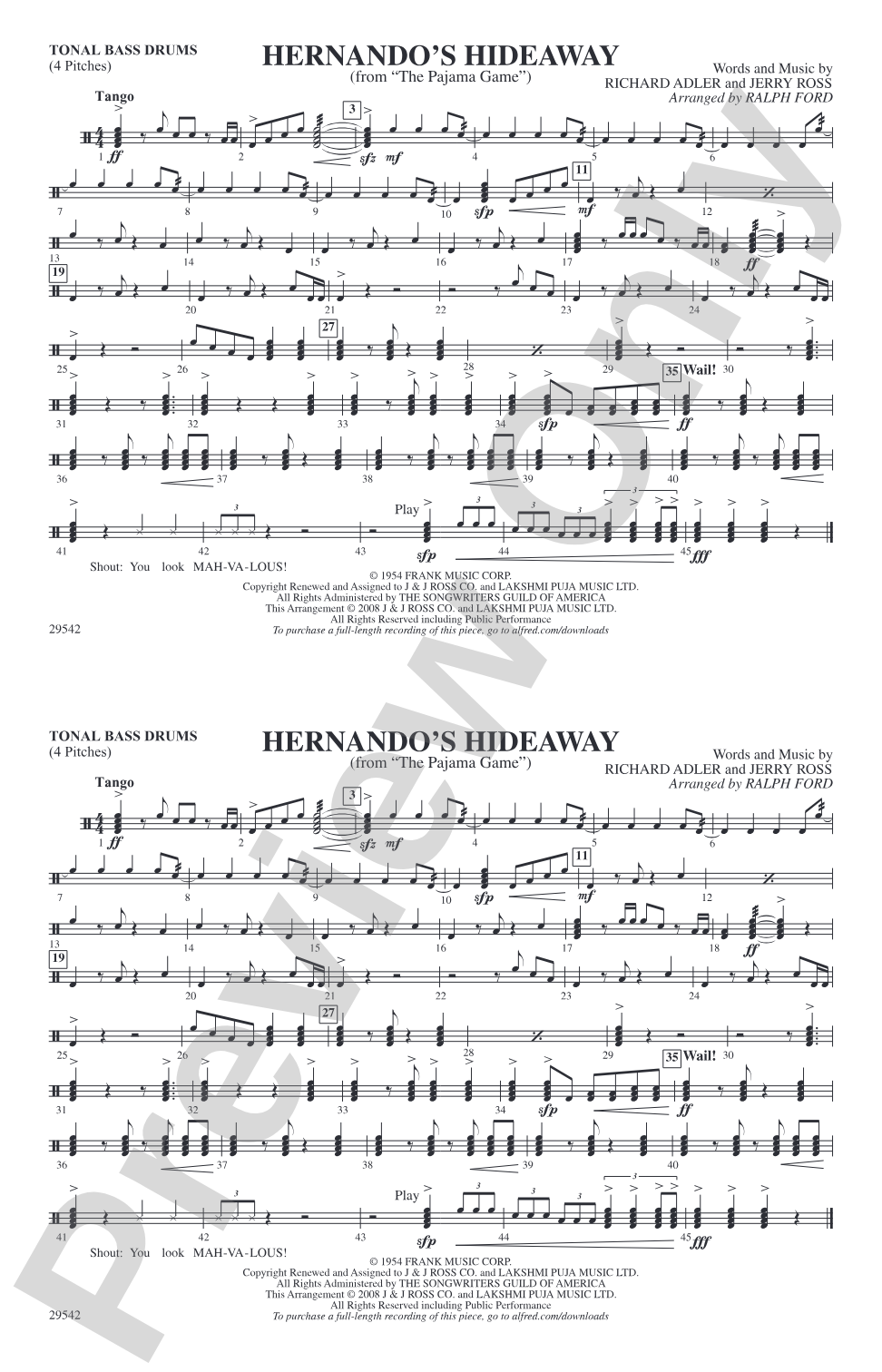Hernando's Hideaway: Tonal Bass Drum