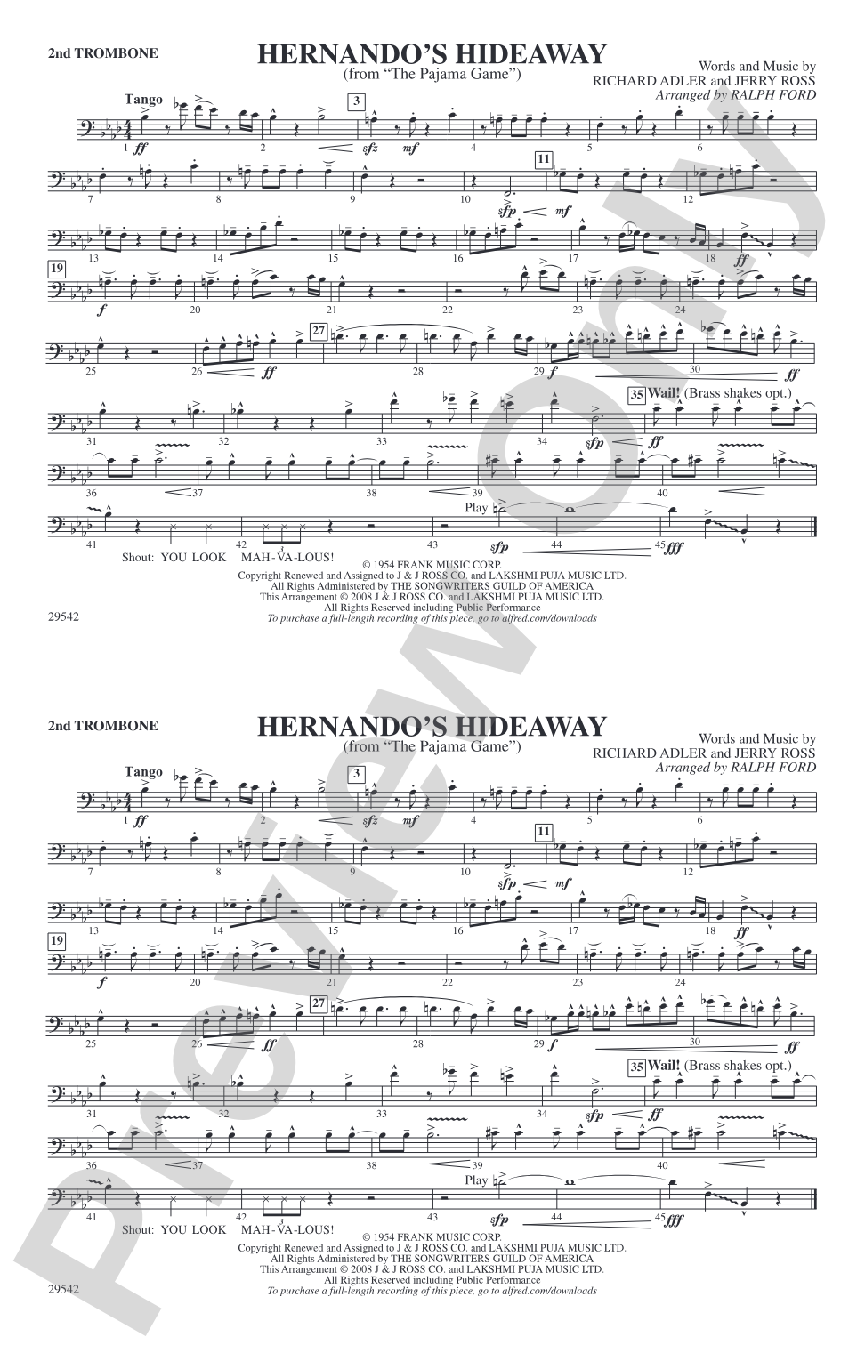 Hernando's Hideaway: 2nd Trombone
