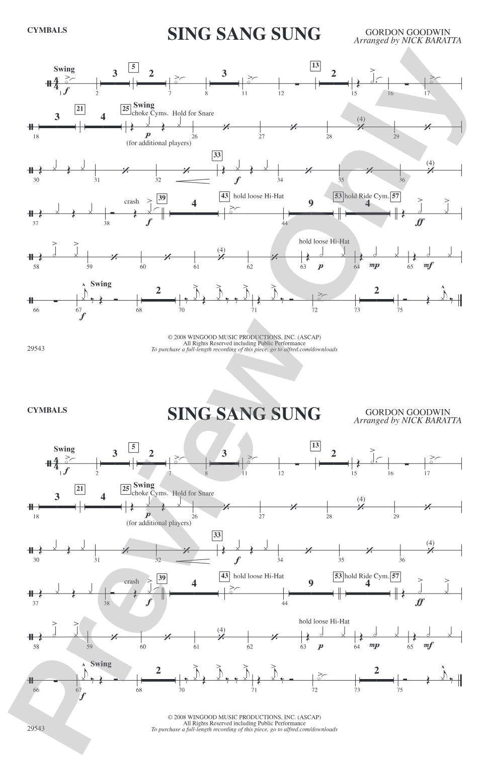 Sing Sang Sung: Cymbals